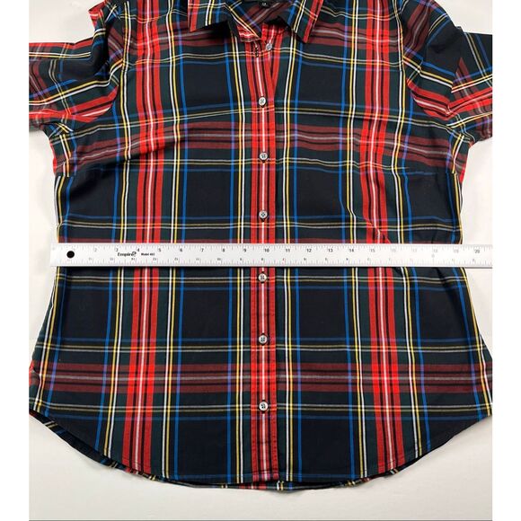 J.Crew Slim Fit Stretch Perfect Shirt Button Up Stewart Tartan Plaid Size 14 EUC - Picture 7 of 9